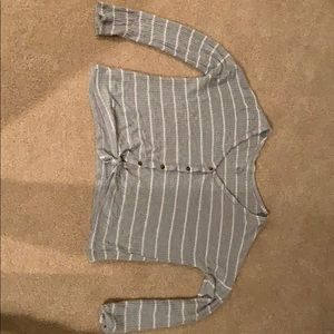 Long sleeve, tie grey sweater